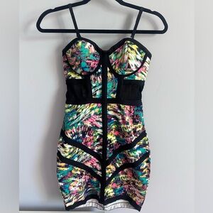 Material Girl Multicolor Dress, supportive pads, Size XS